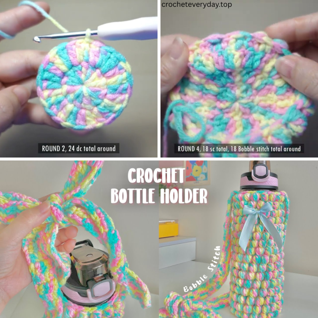 How to Crochet a Water Bottle Holder - Crocheteveryday