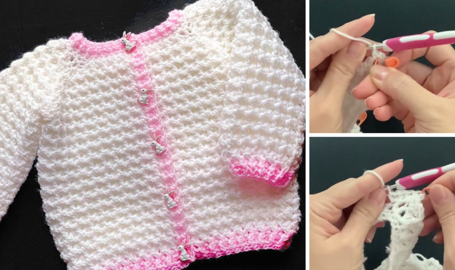 ❄️ Easy Crochet Baby Cardigan Using the Snowdrop Stitch Pattern: A Step-by-Step Guide