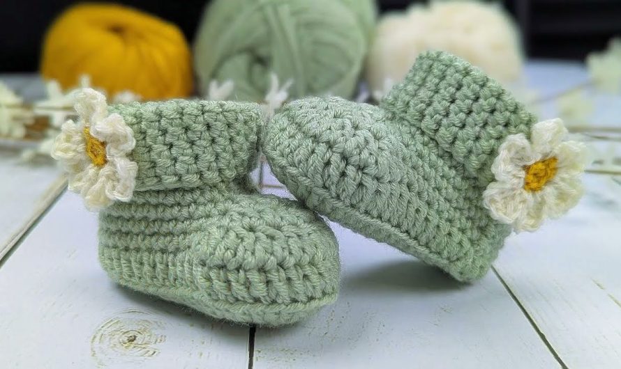 Easy Crochet Daisy Baby Booties – Step-by-Step Tutorial