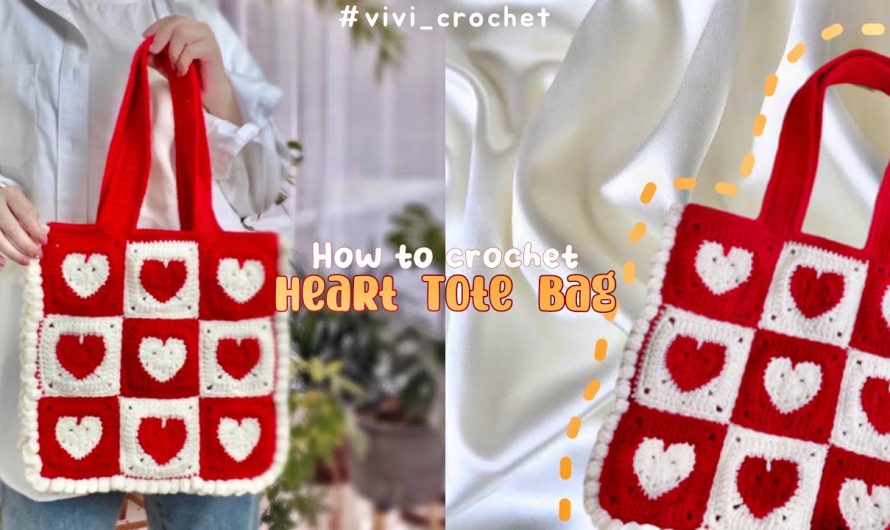 ♥️ How To Crochet a Heart Granny Squares Tote Bag