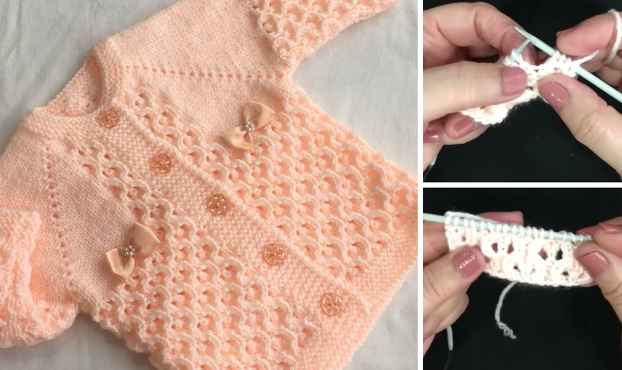 Hand-Knitted Newborn Baby Cardigan (Sweater) – Size 0–3 Months