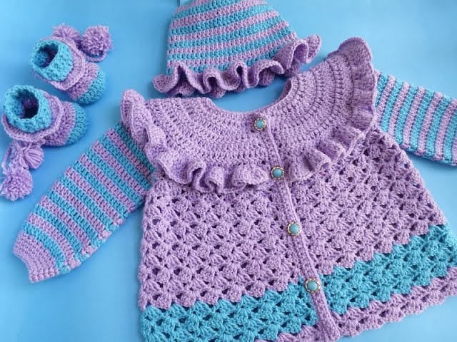 How to Make an Easy Crochet Baby Sweater – Cardigan Jacket for Little Girls (0–6 Months)