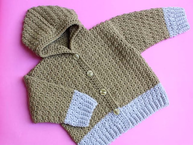 How to Make a Crochet Baby Cardigan Jacket with Hoodie (2–3 Years) – Seamless & Easy