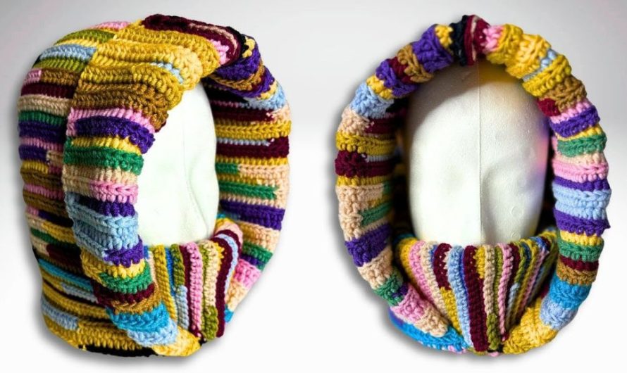 Project: Crochet Stunning Balaclava Turtleneck Hoodie (Using Scrap Yarn)