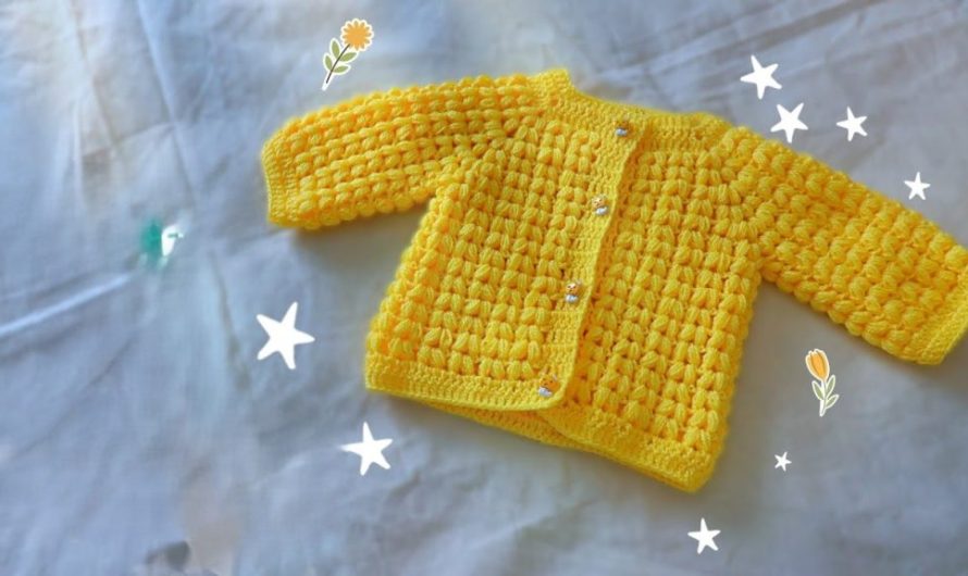 Crochet puff-stitch baby Cardigan