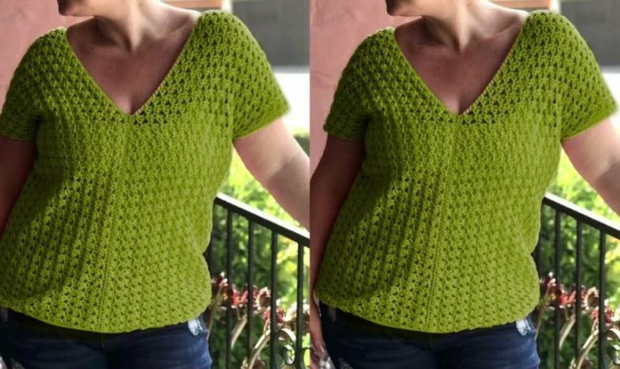 How to Make a Crochet Easy Women’s Top or Blouse Using a New Stitch Pattern for Sweaters (STITCH ONLY)