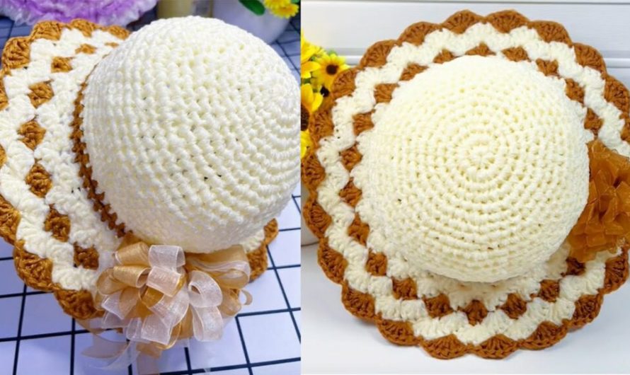 Crochet DIY Transparent Ribbon Summer Hat