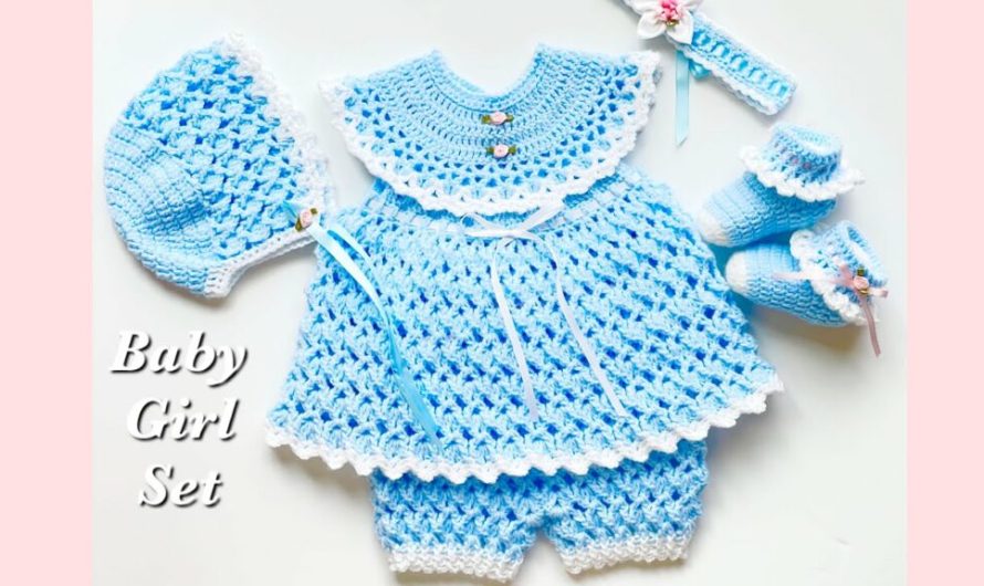How to Crochet an Easy Baby Frock Set in Various Sizes