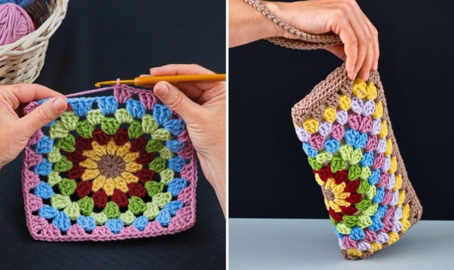 Easy Granny Square Clutch Bag