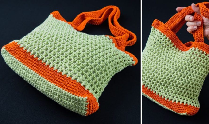 How to crochet a net tote bag quickly and easily!