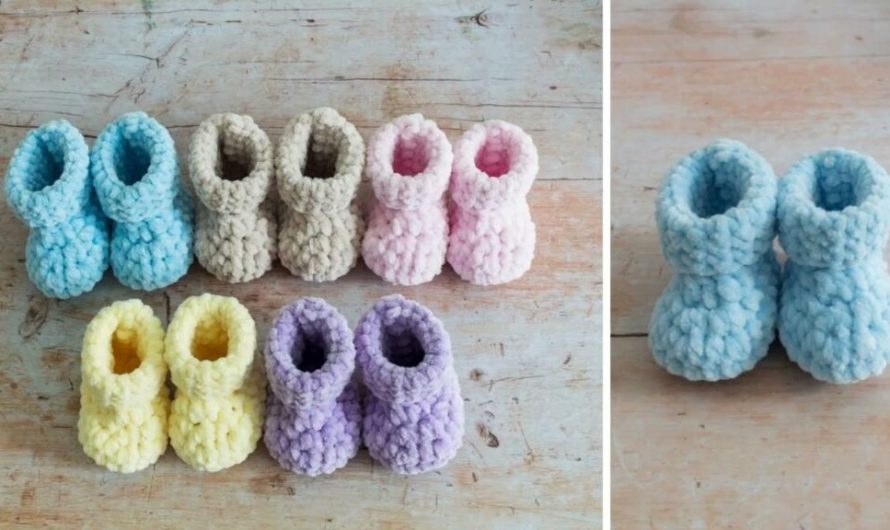 🧶💪 How to Make HUNKY Yarn – EASY Crochet Baby Booties Tutorial
