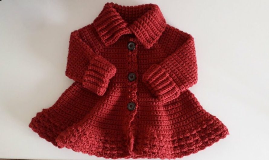 How to Crochet a High Neck Coat for a Girl
