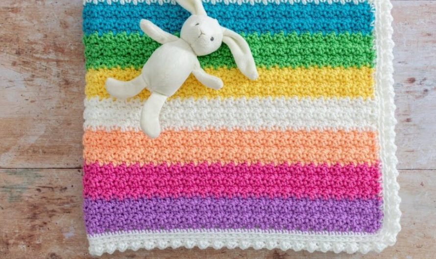 🌈 How to Make a Crochet Stripey Baby Blanket