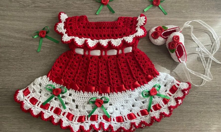 Step-by-Step Guide to Crocheting a Christmas Baby Dress 🎄