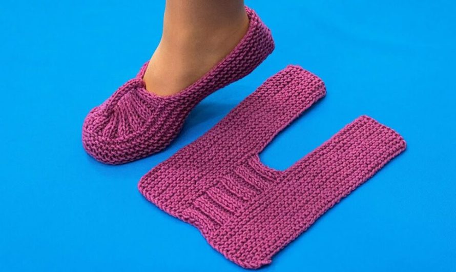 Knitted Slippers with Elastic Band – Easy & Detailed Tutorial