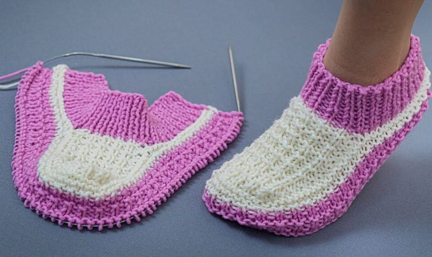 Seamless Knitted Slippers “Orchid”