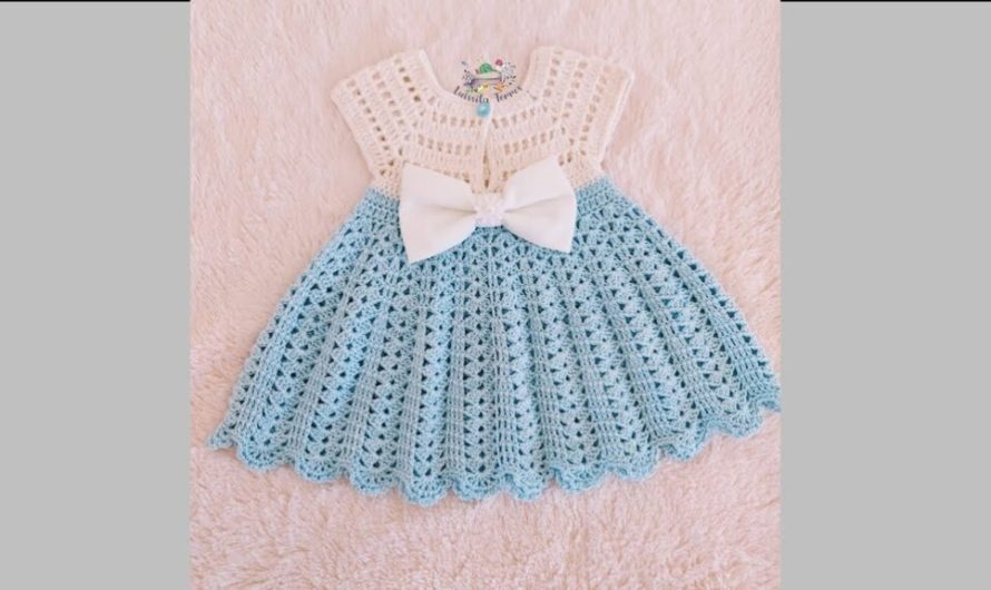 Cute Lacy Crochet Baby Dress with a Big Bow: Video Tutorial