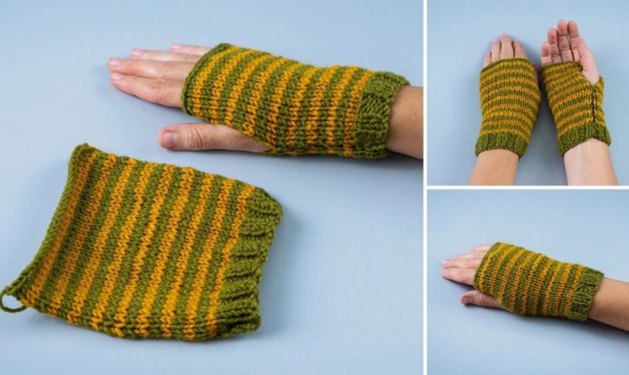 How to Make the Easiest Fingerless Mittens from Leftover Yarn