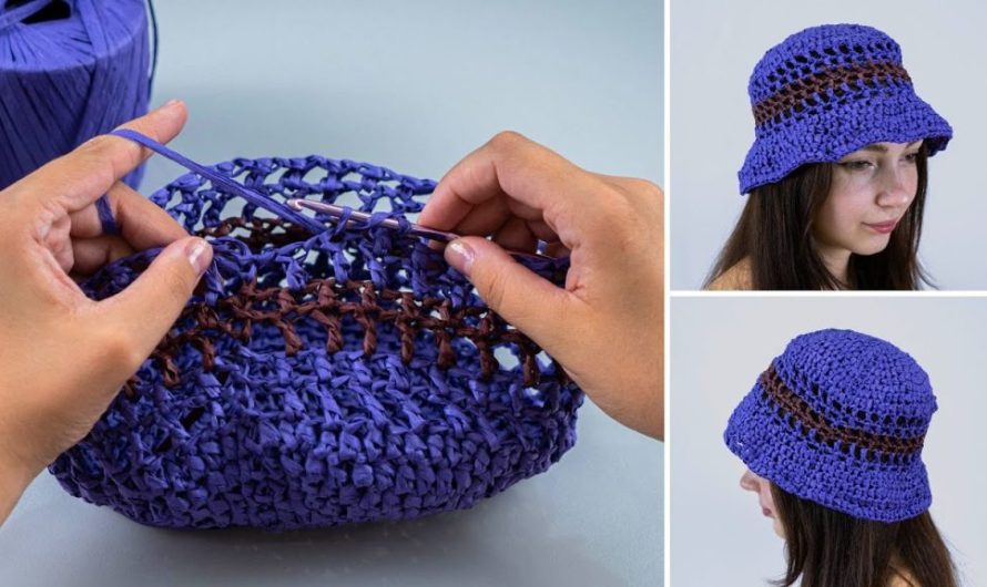 How to Make a Crochet Summer Bucket Hat with Raffia (Easy Pattern)