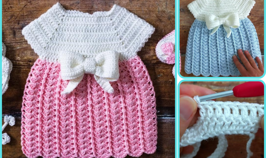 How to Make an Easy Crochet Baby Dress 😍 (For Beginners)