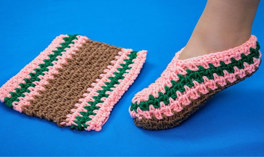 How to Make Simple Crochet Slippers (No-Seam Sole) From a Rectangle