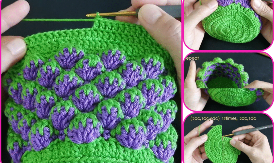 DIY Crochet Drawstring Bag – Strawberry Stitch Tutorial