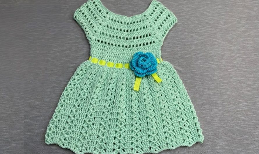 The Mint Bloom Toddler Dress (2-3 years): A Top-Down Crochet Pattern