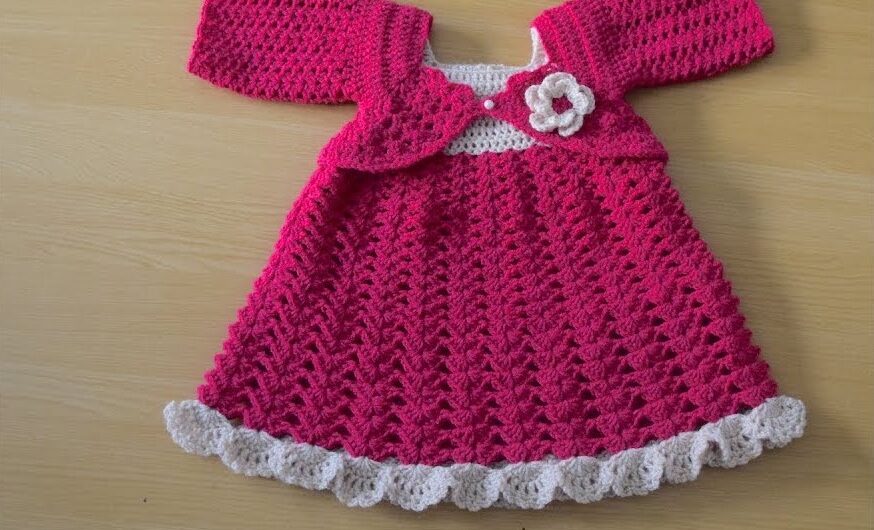 Crochet a Darling Baby Dress with Full Sleeve Jacket!