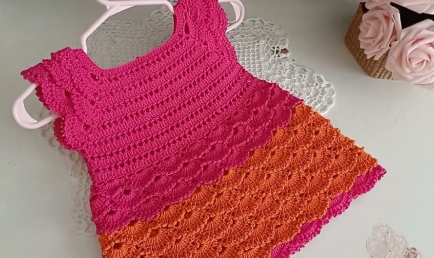 Vibrant Waves: Your Colorful Crochet Baby Dress